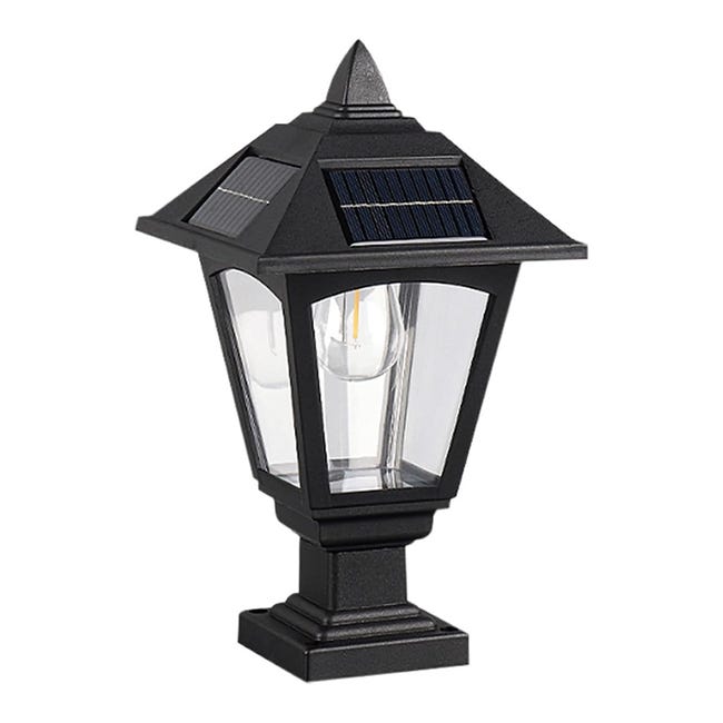 Solarbetriebene Außenmastleuchten, Geeignet Für Zaunpfosten, Gärten, Terrassen, Gehwege, Mit Glas Und Lampenschirm.