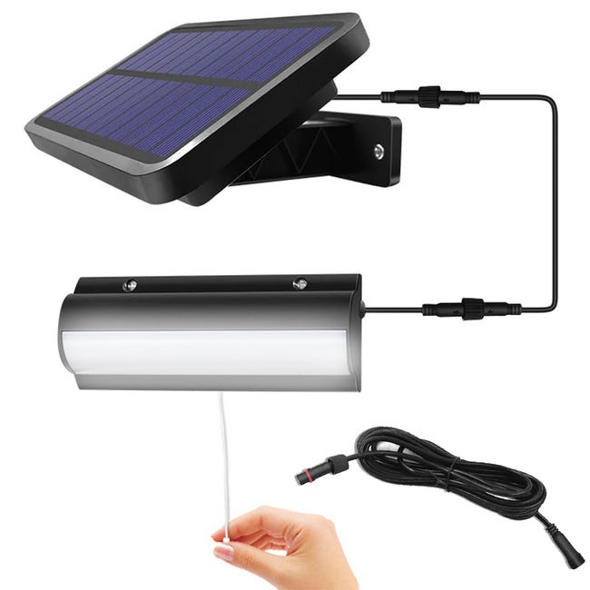 Solar-außenleuchte, Automatischer Sensorschalter, Doppelkopf-gartenleuchte, Warmweißes Licht.