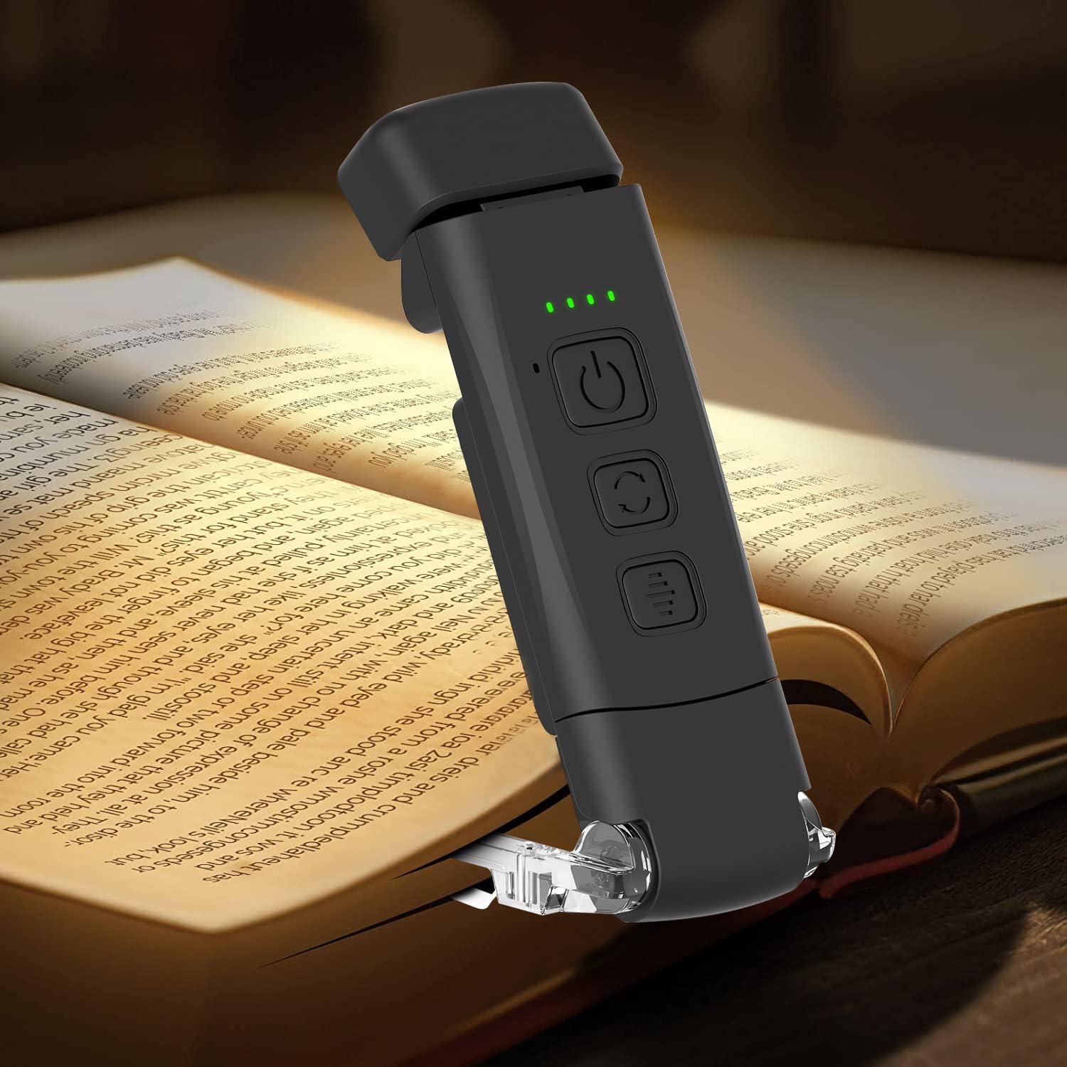 Leselampe, 3 Farbmodi Und Einstellbare Helligkeitsstufen, Usb-aufladbar, 80 Stunden Akkulaufzeit (schwarz)