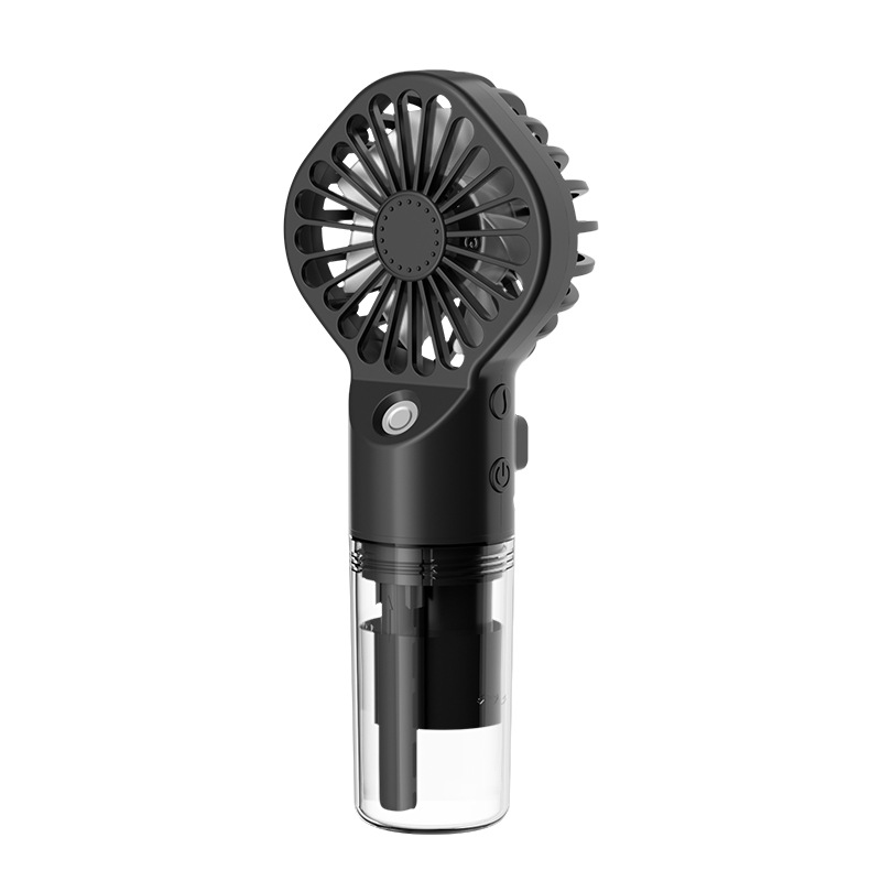 Wiederaufladbarer, Tragbarer Sprühventilator – Mini-dampfgarer Mit Batteriebetrieb Für Reisen Und Outdoor-aktivitäten, Schwarz