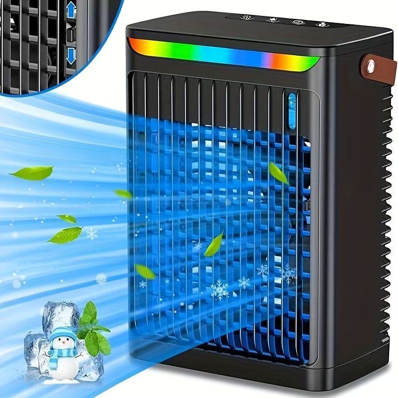 Tragbare Klimaanlage, Mini-verdunstungskühler, 680ml Usb-verdunstungskühler, 5-stufiger Ventilator.