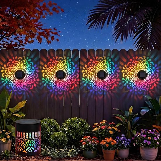 Solarbetriebene Außenwandleuchte, Wasserdichte Solar-mandala-musterlampe Für Zäune, Ideal Zur Terrassendekoration.