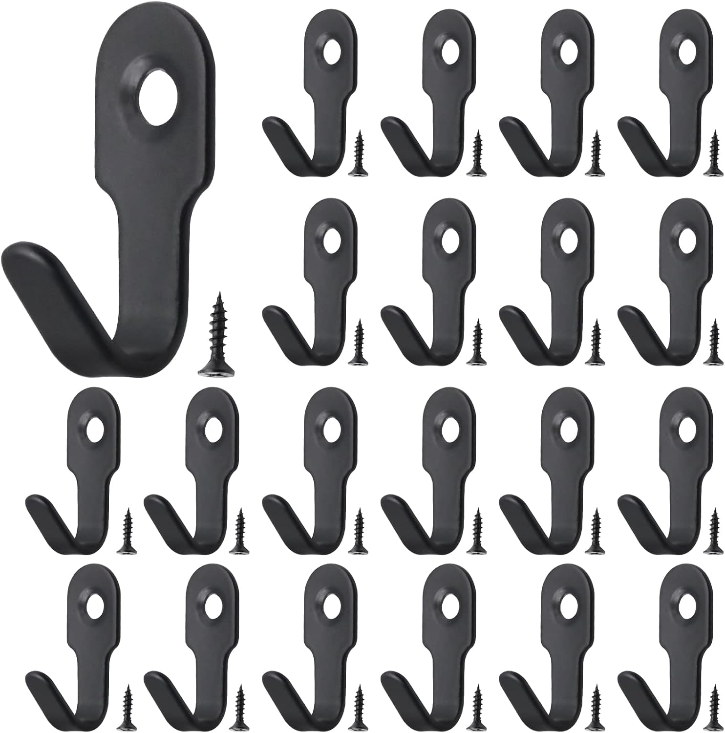 20 Mini-edelstahlhaken, Professionelles Bilderaufhängesystem, Mehrzweck-wandhaken (schwarz)