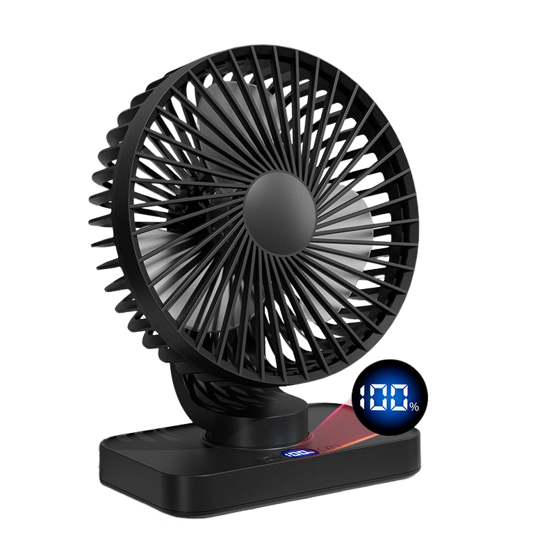 Automatischer Oszillierender Ventilator, Tragbarer Und Leiser Tischventilator, Leistungsstarker 5-gang-ventilator, Usb-anschluss (schwarz)