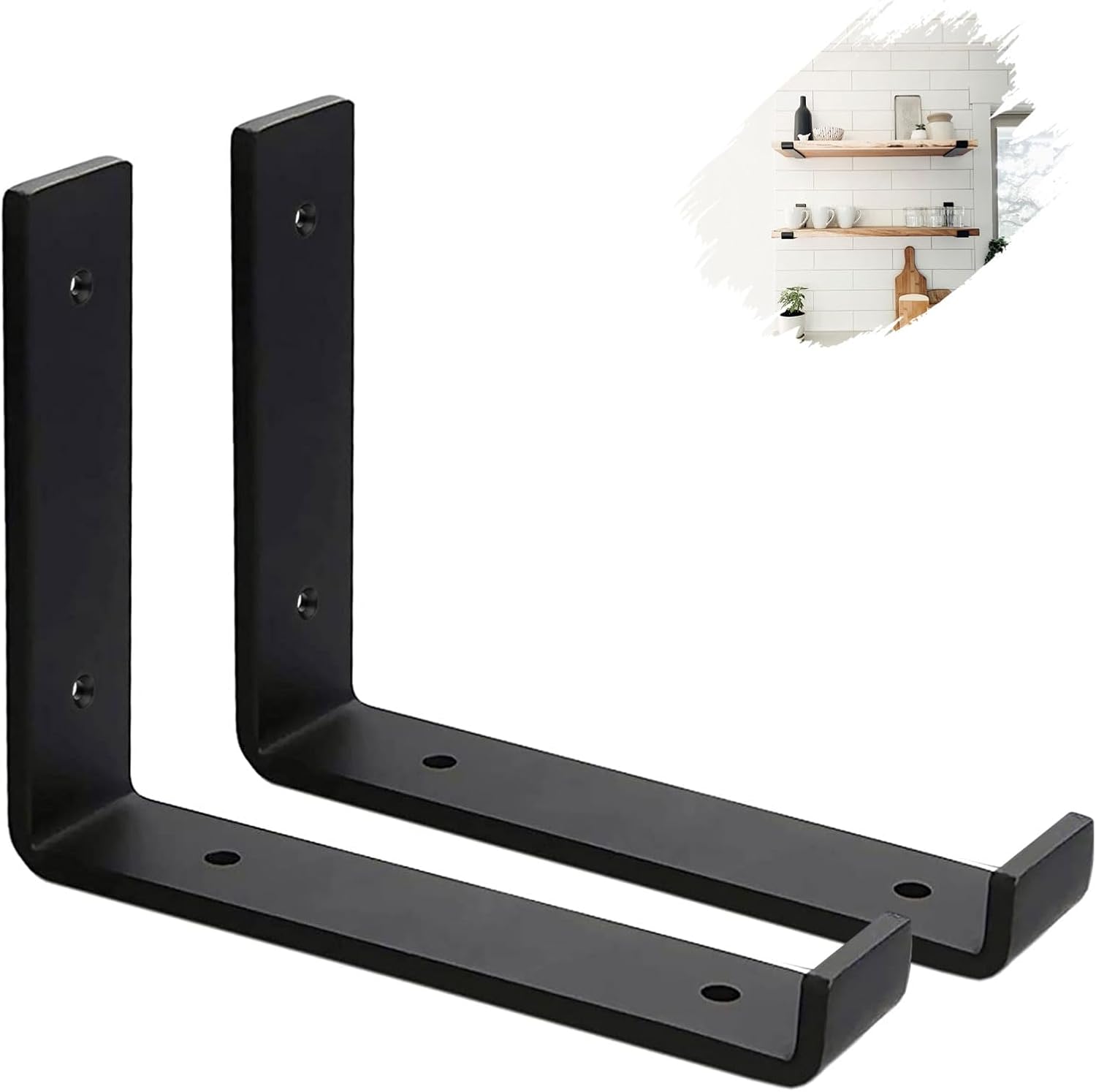 Set Mit 2 Wandhalterungen Für 5 Mm Dicke Gerüste - Wandhalterung - Mit Passenden Schwarzen Schrauben (20 Cm)