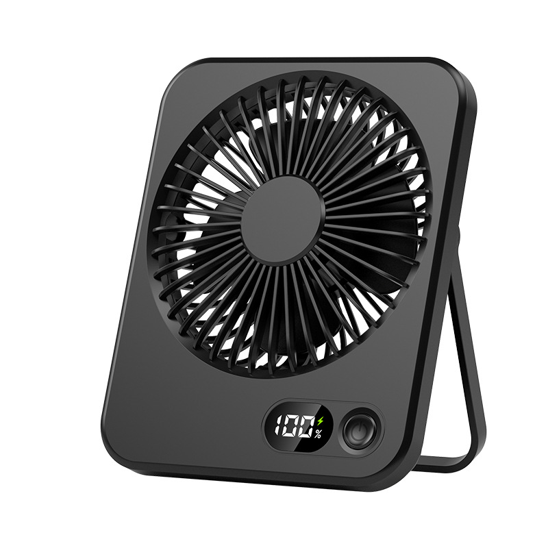 Tischventilator, Mini-tragventilator, Bürstenloser Motor, Leiser Betrieb, 5 Geschwindigkeitsstufen, Schwarz.