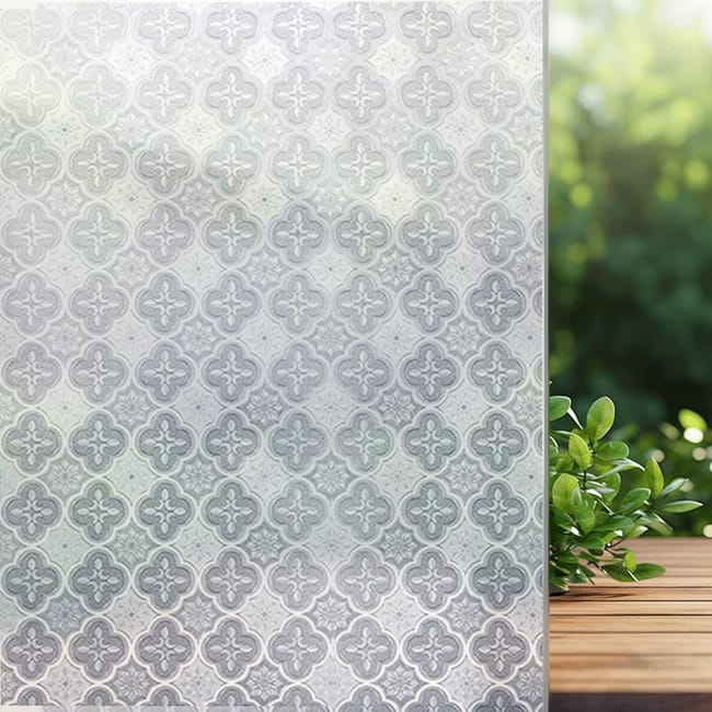 Stück Fensterfolienaufkleber Mit Retro-blumenmuster Für Badezimmer, Diskrete Dekoration, 50 Cm X 2 M