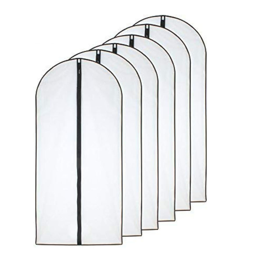 Kleidersäcke, Halbtransparente Schutzhüllen Mit Reißverschluss, Geeignet Für Hemden, 6er-set, 60 X 140 Cm (schwarz)