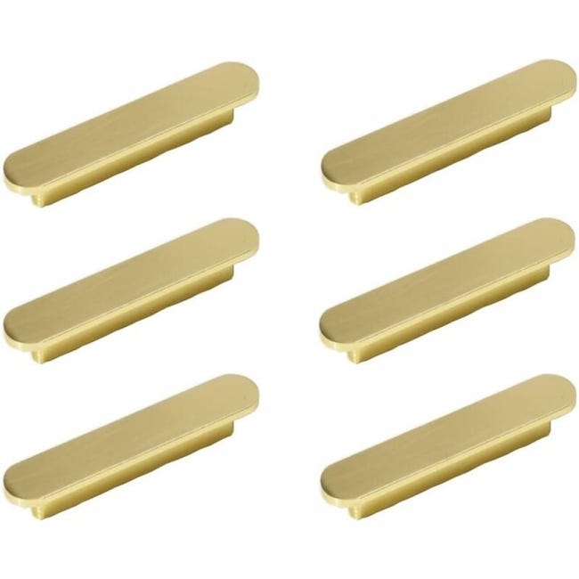 Gebürstete Messinggriffe, 6er-set, Möbelgriffe, 64 Mm Lochabstand. Hochwertig, Ideal Für Familien.