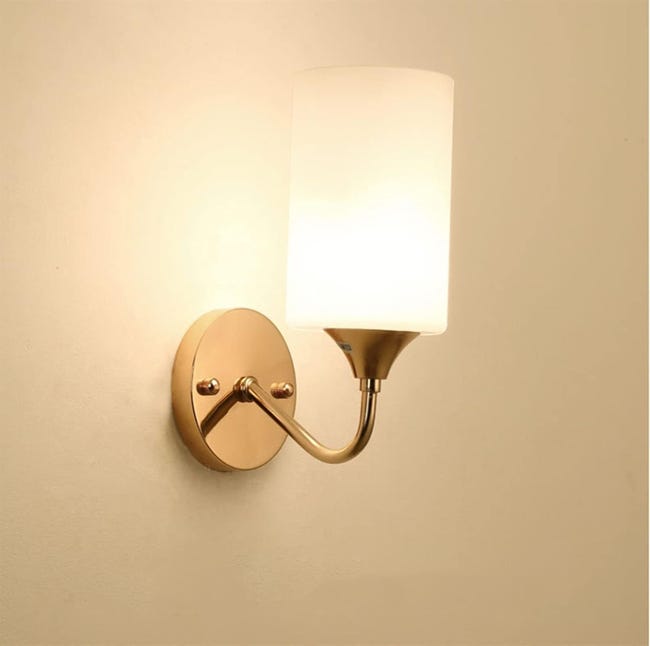 Moderne Weiße Led-wandleuchte Im Nordischen Stil Mit Lampenschirm Für Flur, Treppenhaus, Nachttisch, Gold