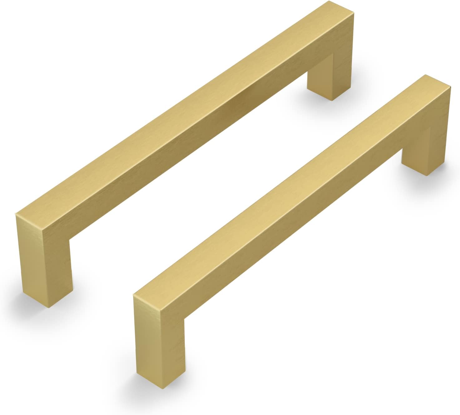 Set Aus 2 Vergoldeten Küchenschrankgriffen, 128 Mm Mittenabstand, Aus Edelstahl