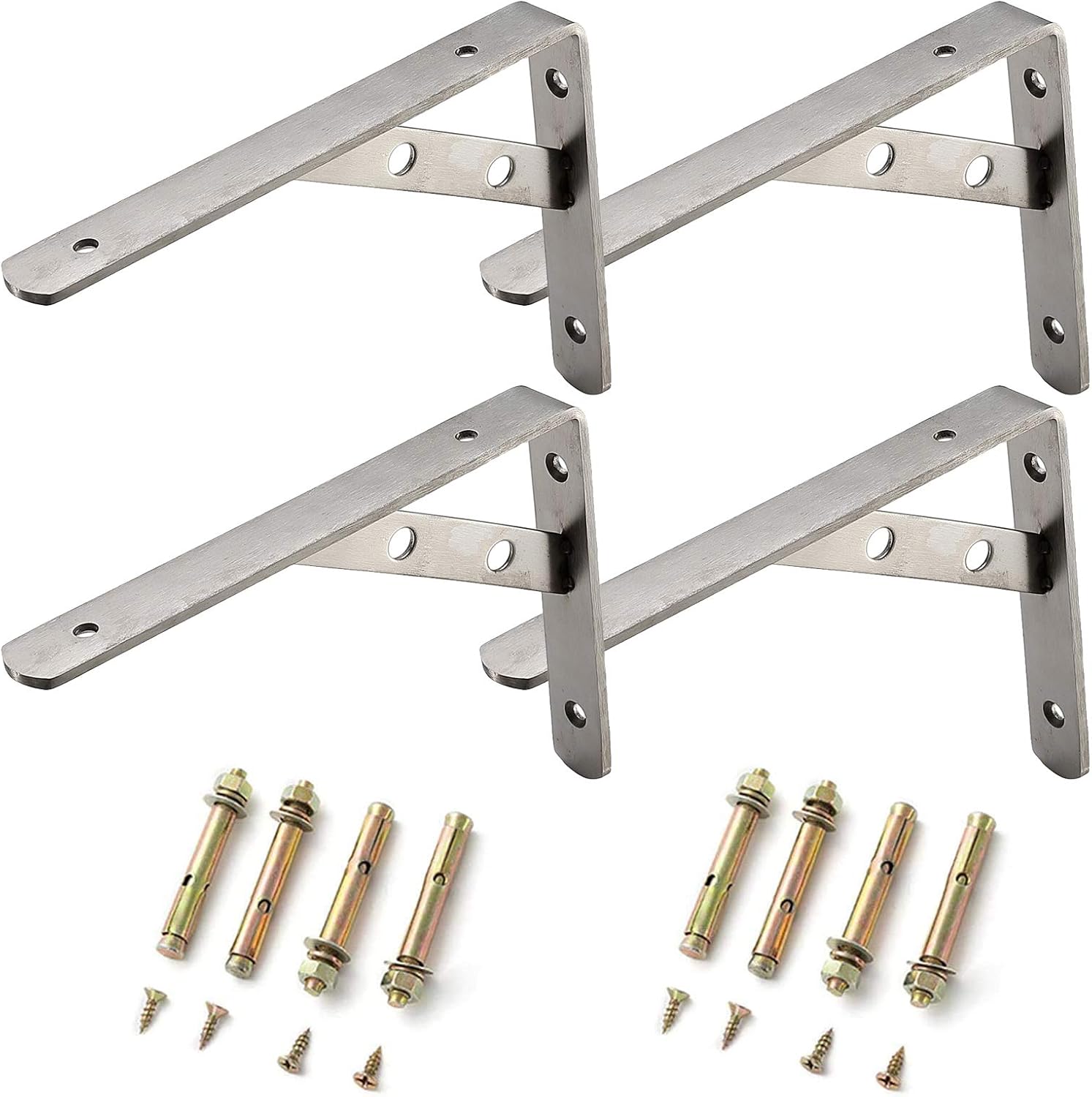 Set Mit 4 Robusten Regalwinkeln – Vielseitige Blumenstützen Aus Metall Für Garten- Und Wohndekoration (200 X 140 Mm)