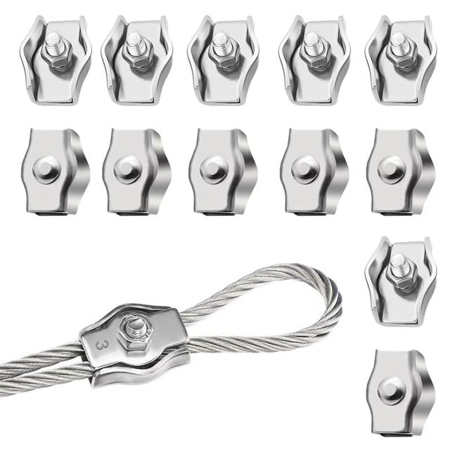 Packung Mit 12 Kabelbindern M3 – Edelstahl 304 – Geeignet Für Drahtseile – Wäscheleinenspanner – Feste Ausführung