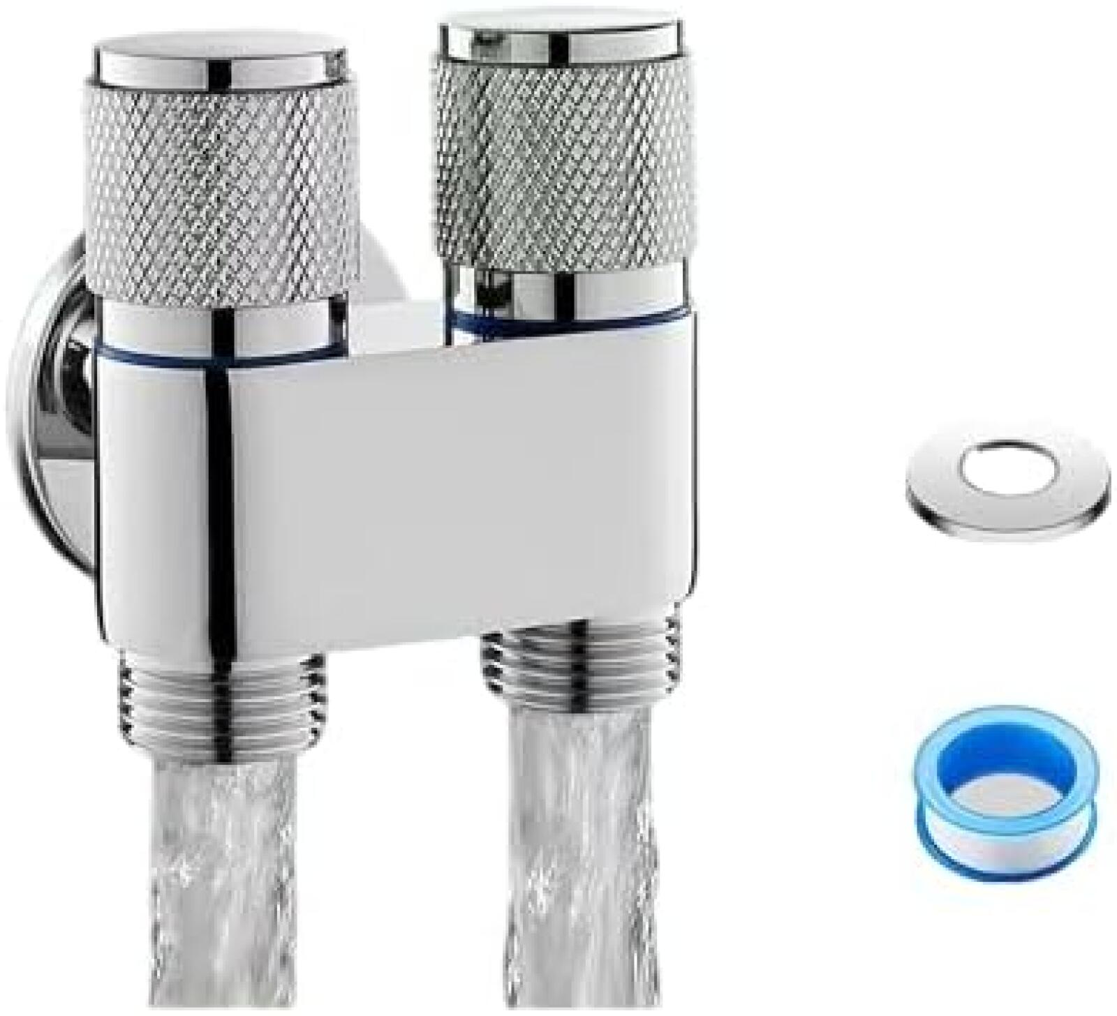 Silberner Wc-armatur Mit Doppelventil Und Tragbarer 20-mm-spüldüse.hohe Qualität, Die Ideale Wahl Für Familien.