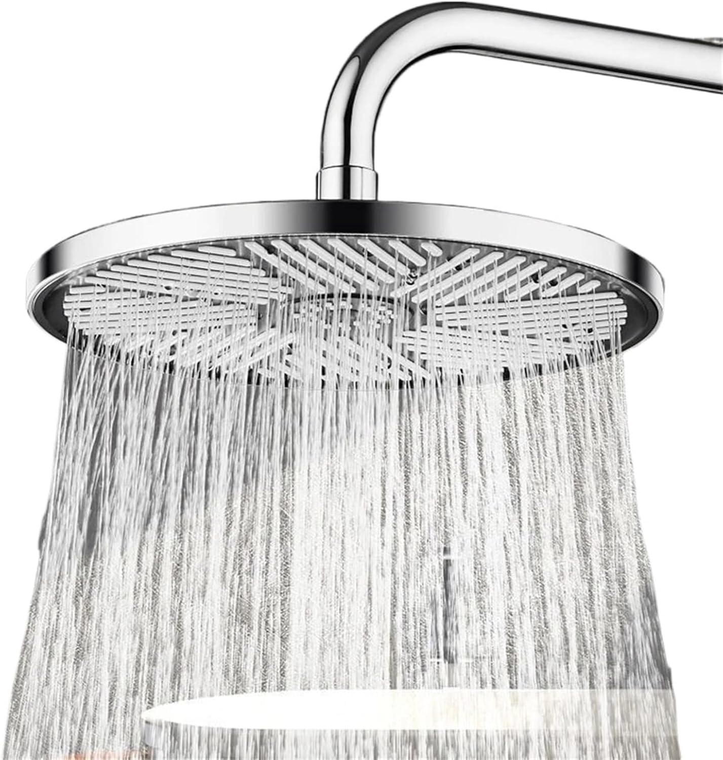Hochdruck-duschkopf, 25 Cm Außenduschkopf, Runder Regenduschkopf, Silber.hohe Qualität, Die Ideale Wahl Für Familien.