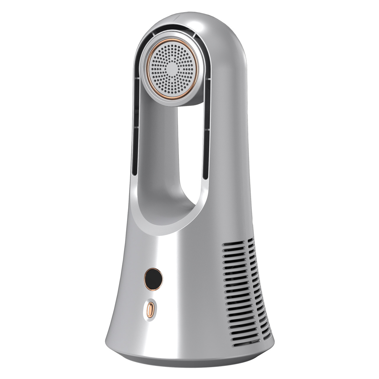 Usb-tischventilator – Kleiner Lüfter – Langer Luftauslass – 360°-luftstrom – Silber