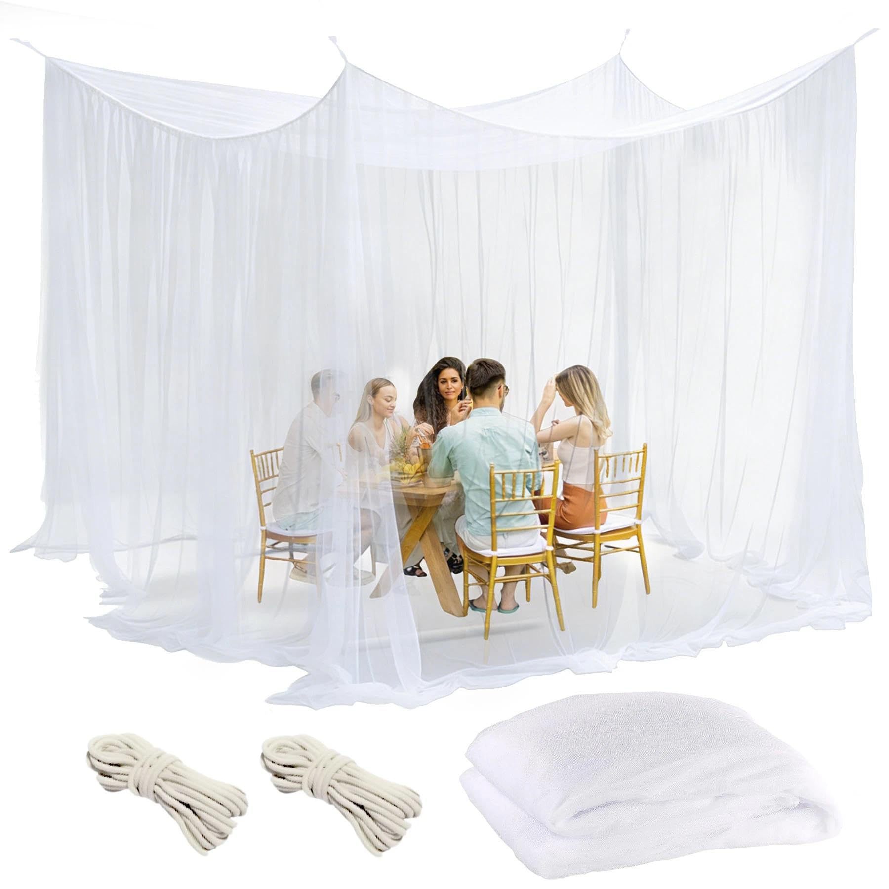 Moskitonetz, 200 X 120 X 128 Cm, Geeignet Für Gartenpavillons, Gärten, Terrassen, Camping, Einzeltüren, Weiß.