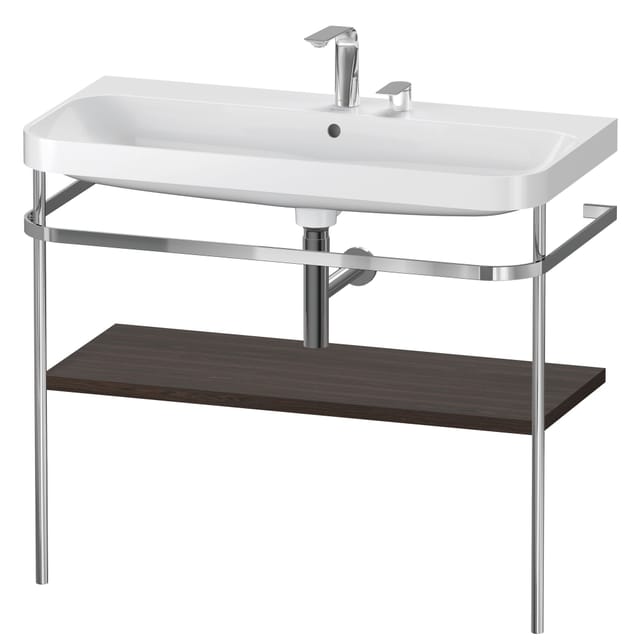 Duravit Möbelwaschtisch-Kombi Happy D.2 Plus 97,5x49cm, 2 HL, Nussb geb., m Konsole