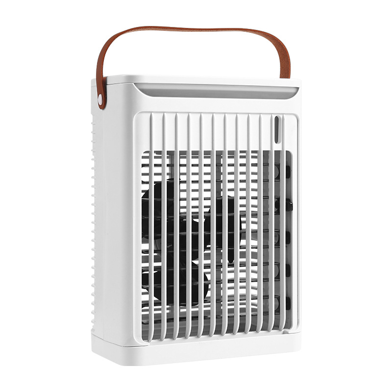 Tragbare Klimaanlage, Mini-ventilator, 5 Windgeschwindigkeiten, 680 Ml Verdunstungsklimaanlage, 7 Led-leuchten (weiß).