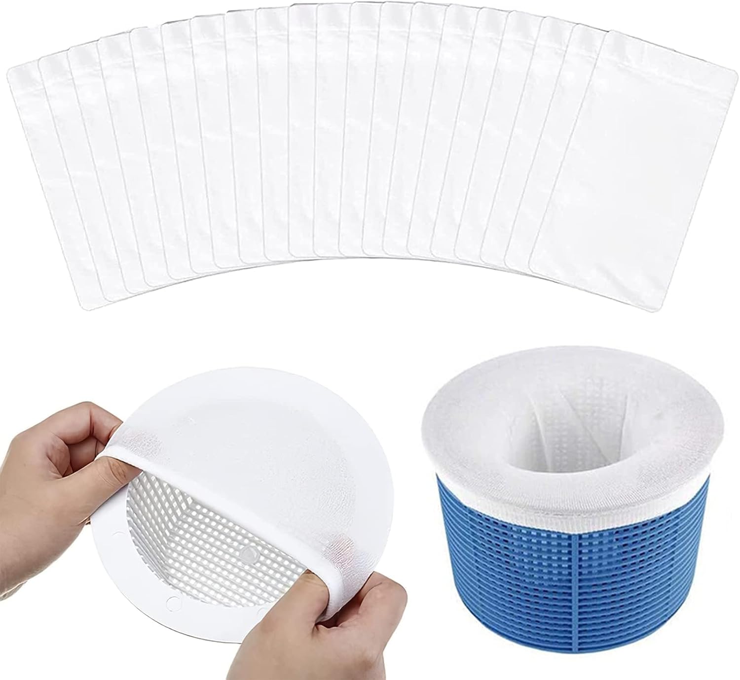 Packung Mit 10 Poolskimmersocken, Netzreiniger Und Zubehör, Weißhohe Qualität, Die Ideale Wahl Für Familien.