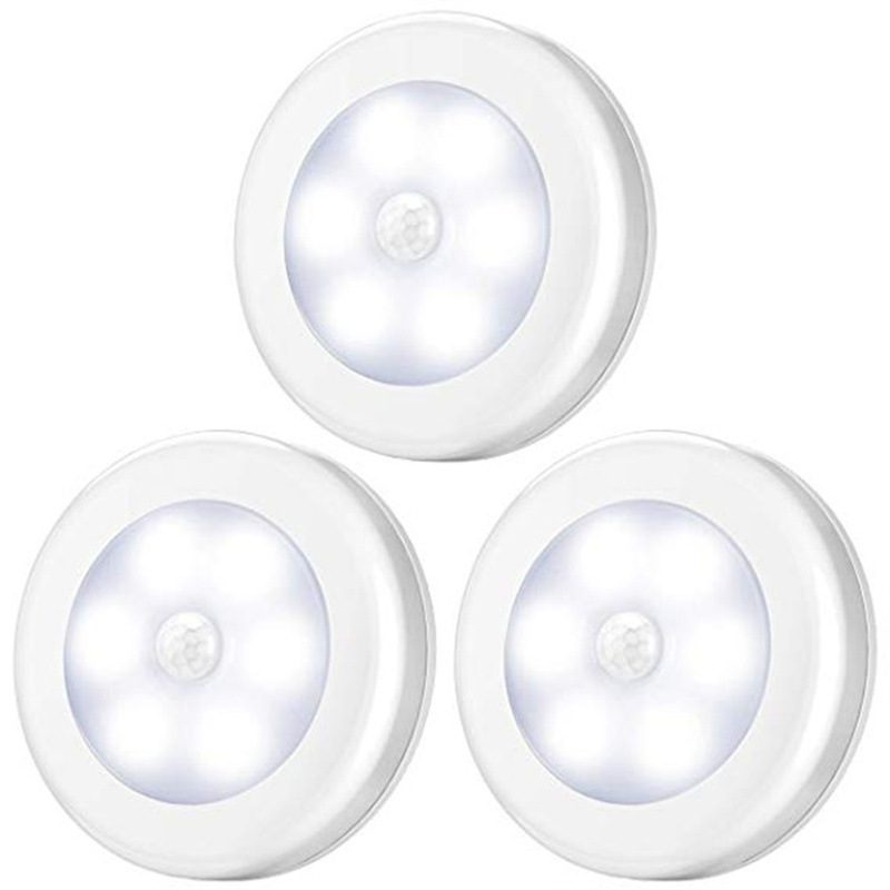 Led-nachtlichter Mit Bewegungsmeldern, 6er-set, Automatische Ein-/ausschaltfunktion, Magnetisches Design, Inklusive Klebepad.