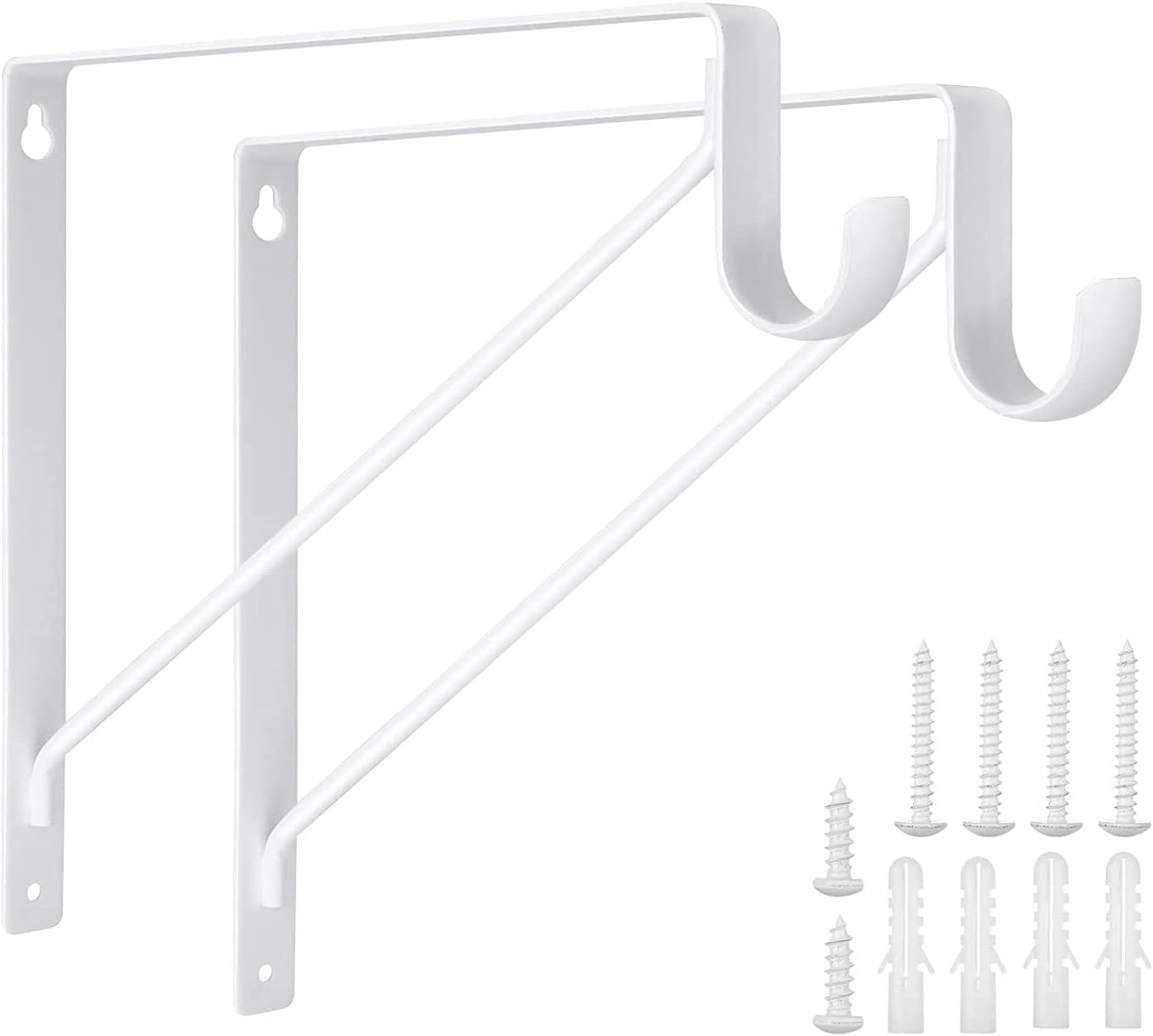 2 Wandhalterungen, Tragkraft 150 Kg, Regalhaken, 90°-schweberahmen, Dreibeinstativ, Weiß