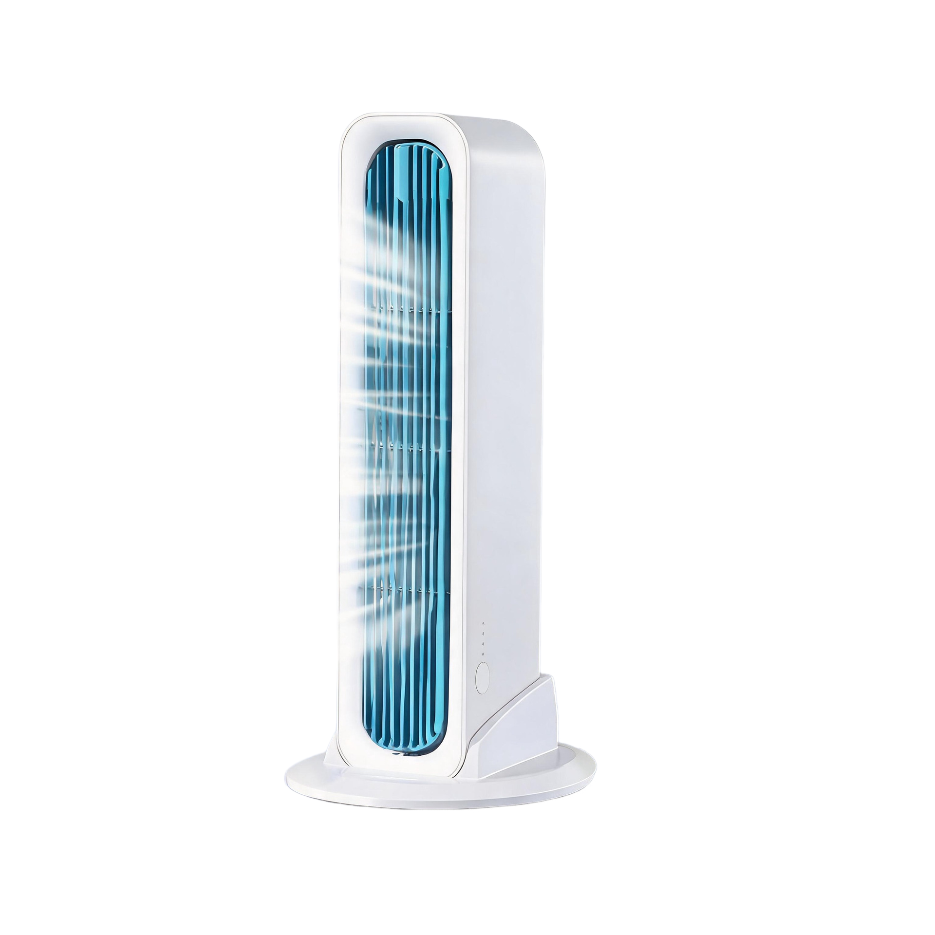 Turmventilator Ohne Rotorblätter Mit Fernbedienung, 3 Geschwindigkeitsstufen, Tischventilator (weiß)