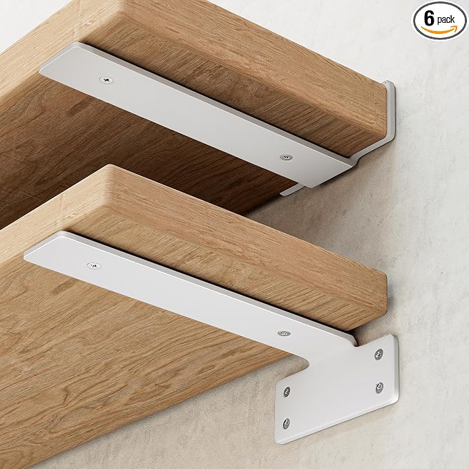 Weiße, Schwebende Regalhalterung, Verdeckte L-förmige Regalhalterung, 2er-set, Geeignet Für Holzregale.