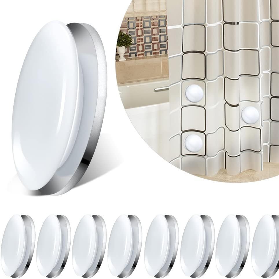 Set Mit 8 Paar Magnetischen Duschvorhängen – Magnetische Duschvorhanggewichte – Magnete An Der Unterseite – Duschvorhanggewichte Für Den Außenbereich