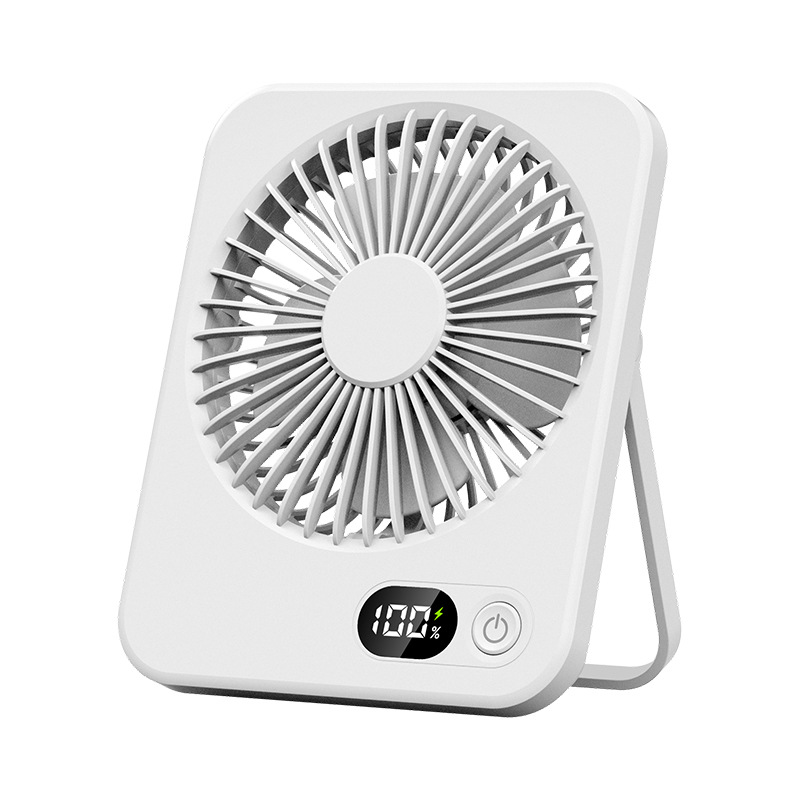 Tischventilator, Mini-tragventilator, Bürstenloser Motor, Leiser Betrieb, 5 Geschwindigkeitsstufen, Weiß.