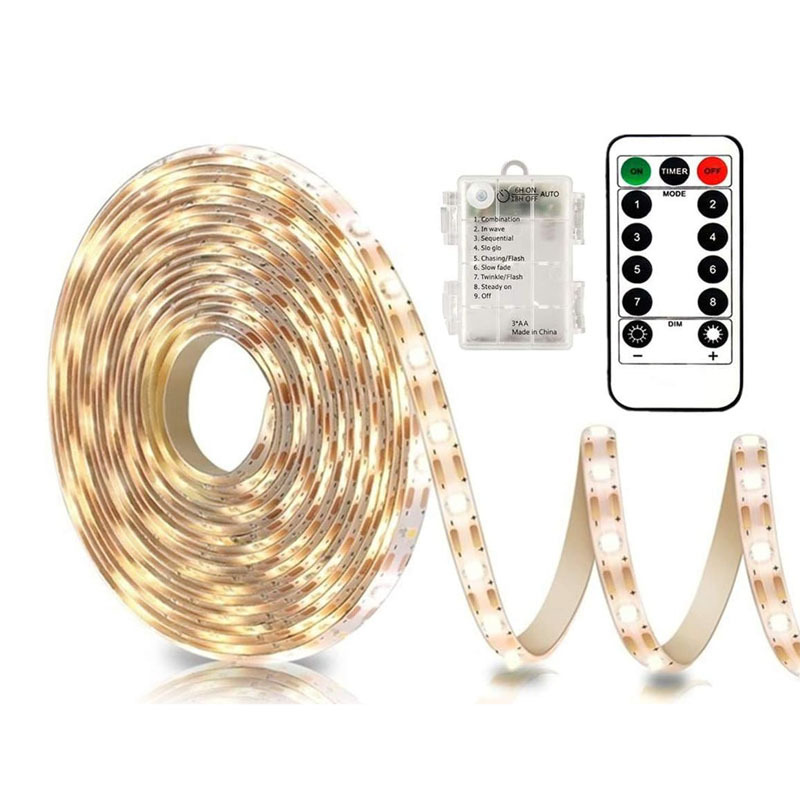 3m Led-streifen, Batteriebetrieben, Mit Fernbedienung, Selbstklebend, Wasserdicht, Geeignet Für Hintergrundbeleuchtung.