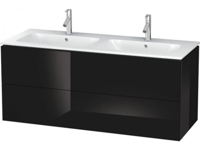 Duravit Waschtischunterschrank L-Cube 129x48,1x55cm, 2 Schub., wandhängend, sw hgl