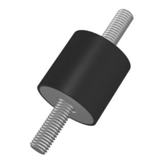 Gummi-Metall-Puffer zylindrisch Typ A D100xH75mm M16x41 NR55