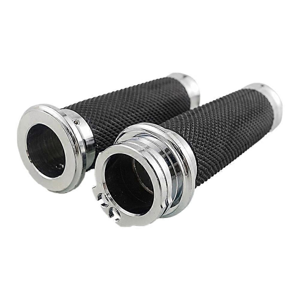 1 Zoll (25 Mm) Gummi-lenkergriffe Für Touring Road King Bobber Cafe Racer Motorräder, Silberfarben.
