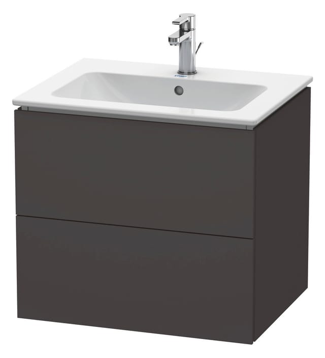 Duravit Waschtischunterschrank L-Cube 62x48,1cm, graph matt, 2 Schub., wandhängend
