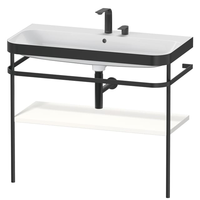 Duravit Möbelwaschtisch-Kombi Happy D.2 Plus 97,5x49cm, 2 HL, we s-matt, m Konsole