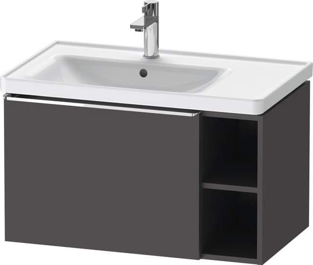 Duravit Waschtischunterschrank D-Neo 78,4x45,2cm, 1 A, Beck. li, chr/Grap ma