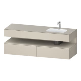 Duravit Einbauwaschtisch-Möbel-Set Qatego 160x50x60cm, Kon-WTU, B, B re, Tau matt