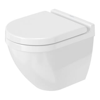 Duravit Wand-WC, Tiefspüler Starck 3 Compact 37x48,5cm, 4,5 l, riml, m vd Bef., we.
