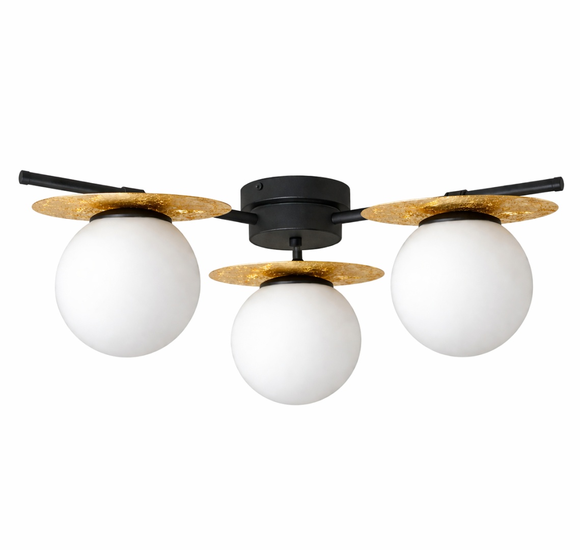 Deckenleuchte 3xe14 Luma Schwarz Gold Keter Lighting