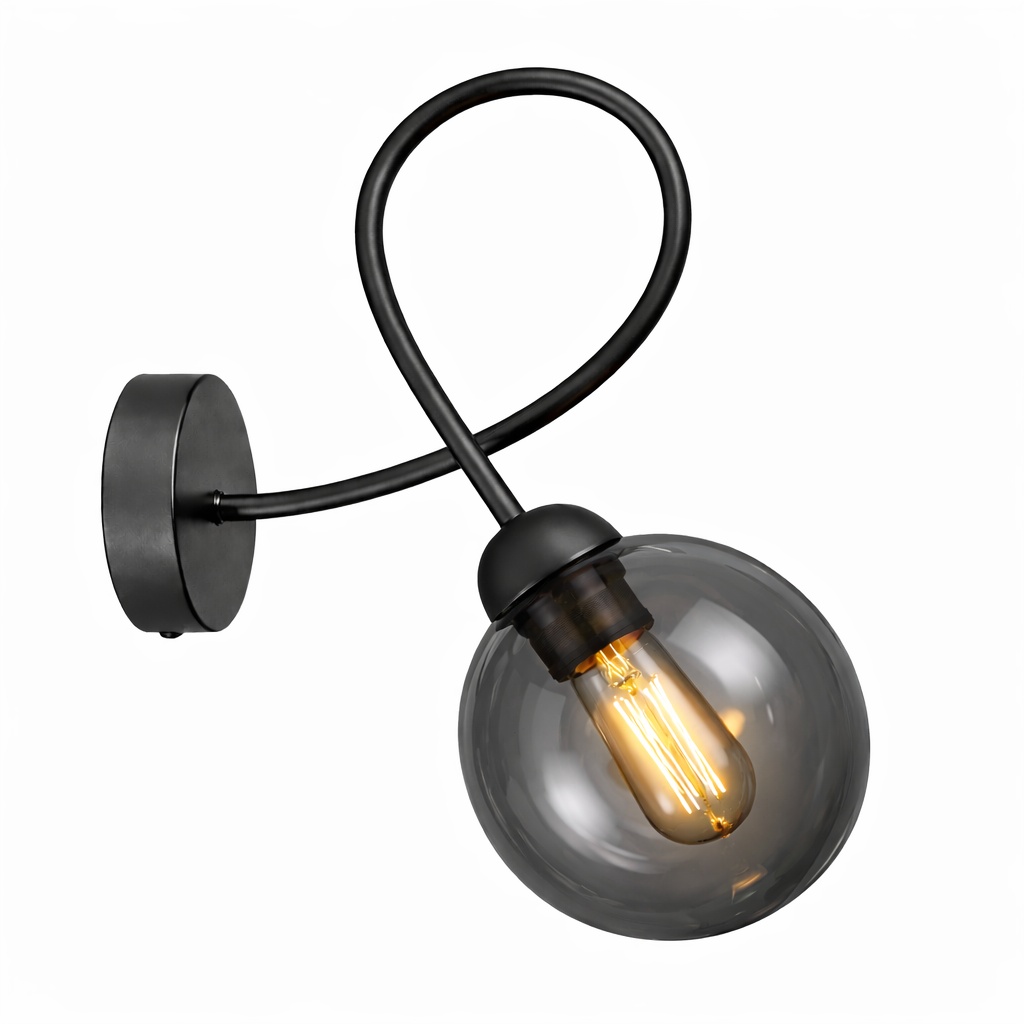 Wandleuchte 1xe14 Lyra Black Smoky Ii