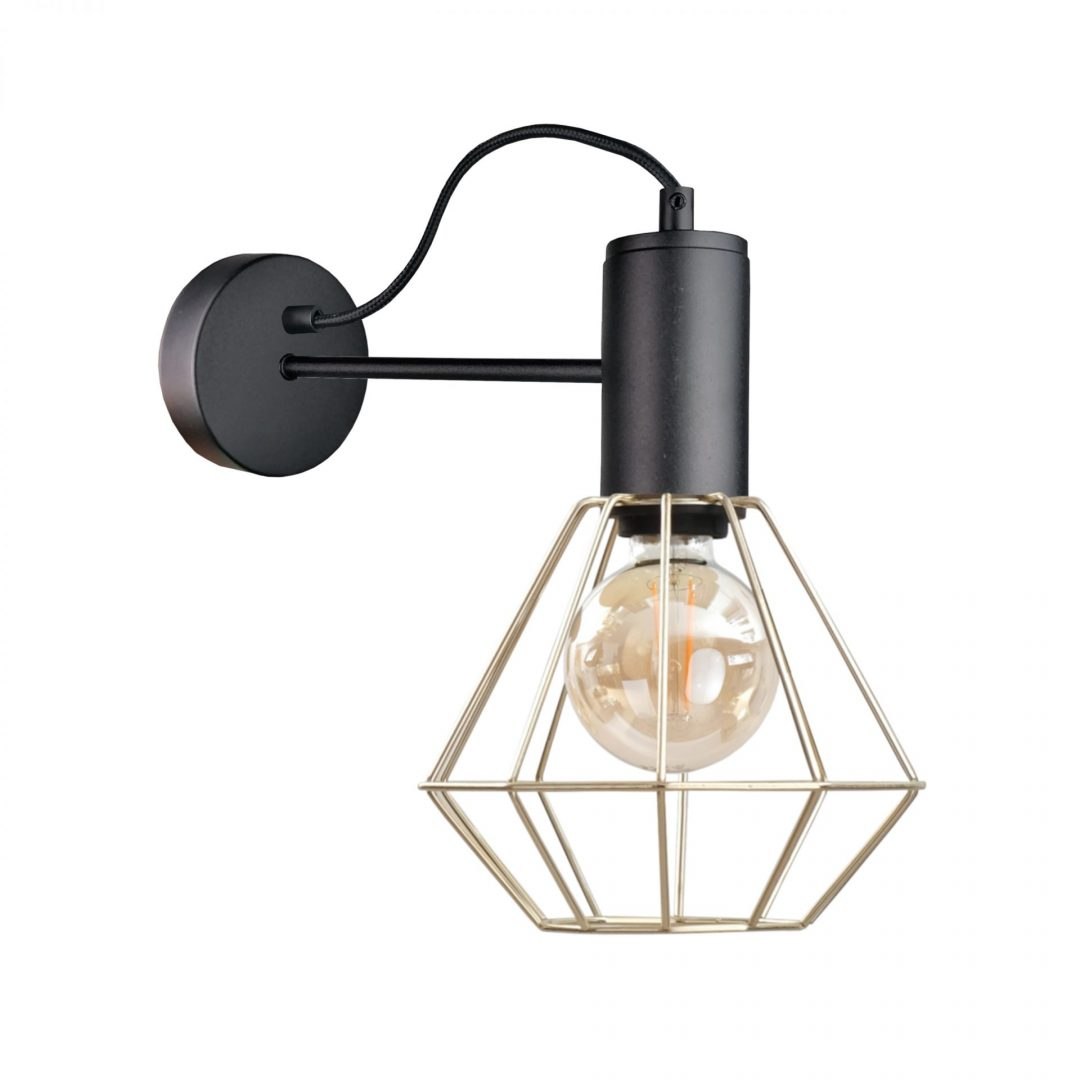 Wandleuchte 1xe27 Lars Black/gold