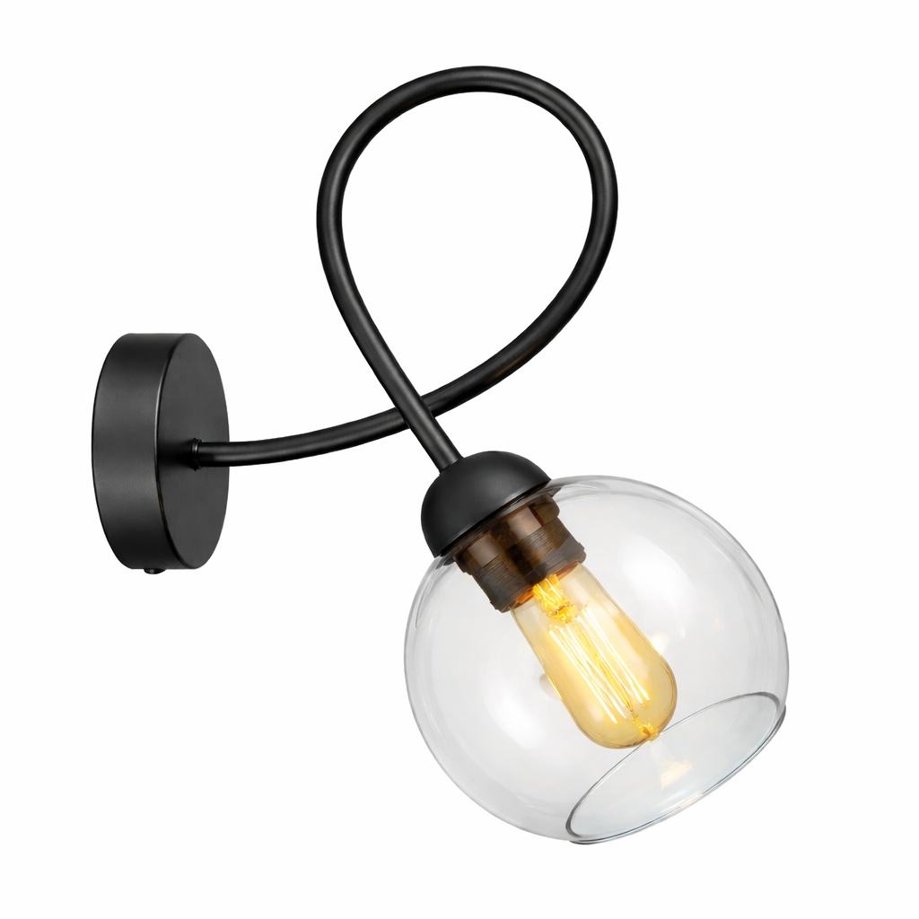 Wandleuchte 1xe27 Lyra Black/clear