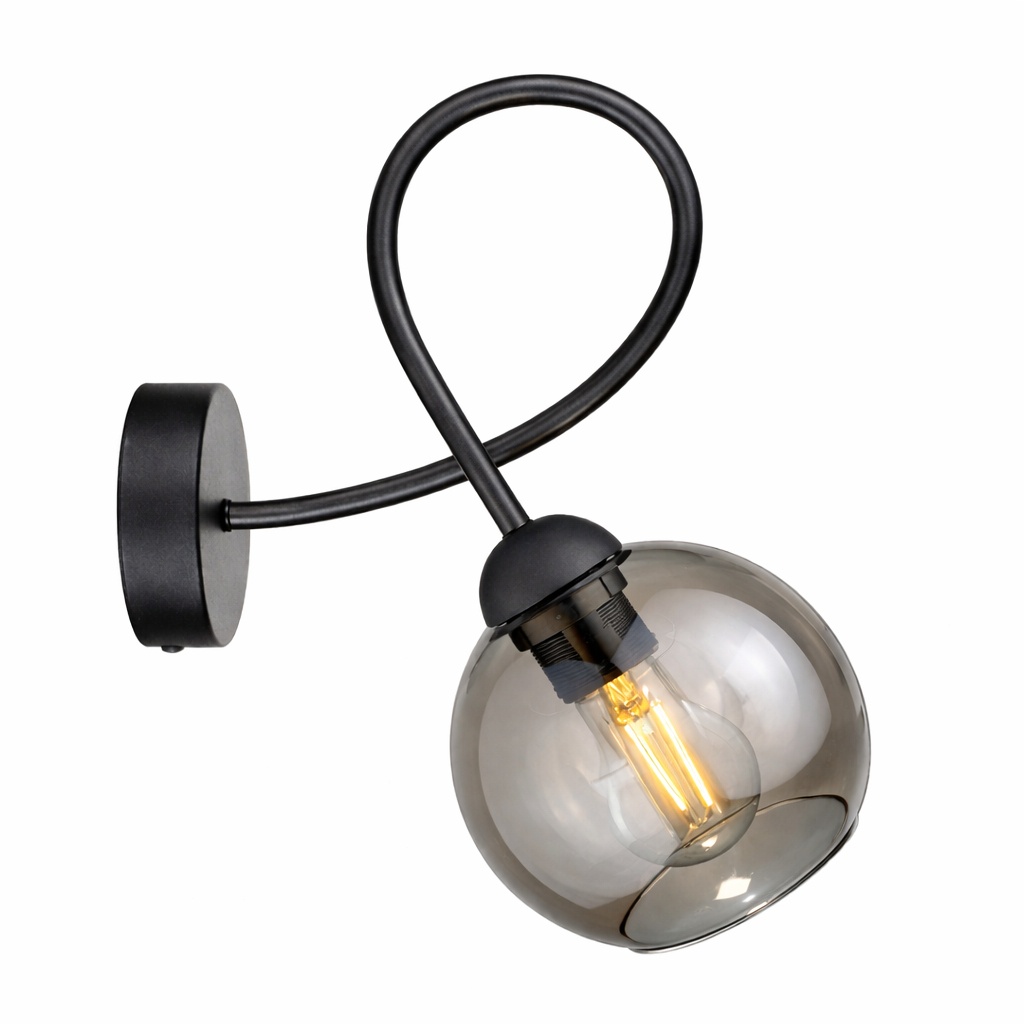 Wandleuchte 1xe27 Lyra Black/smoky