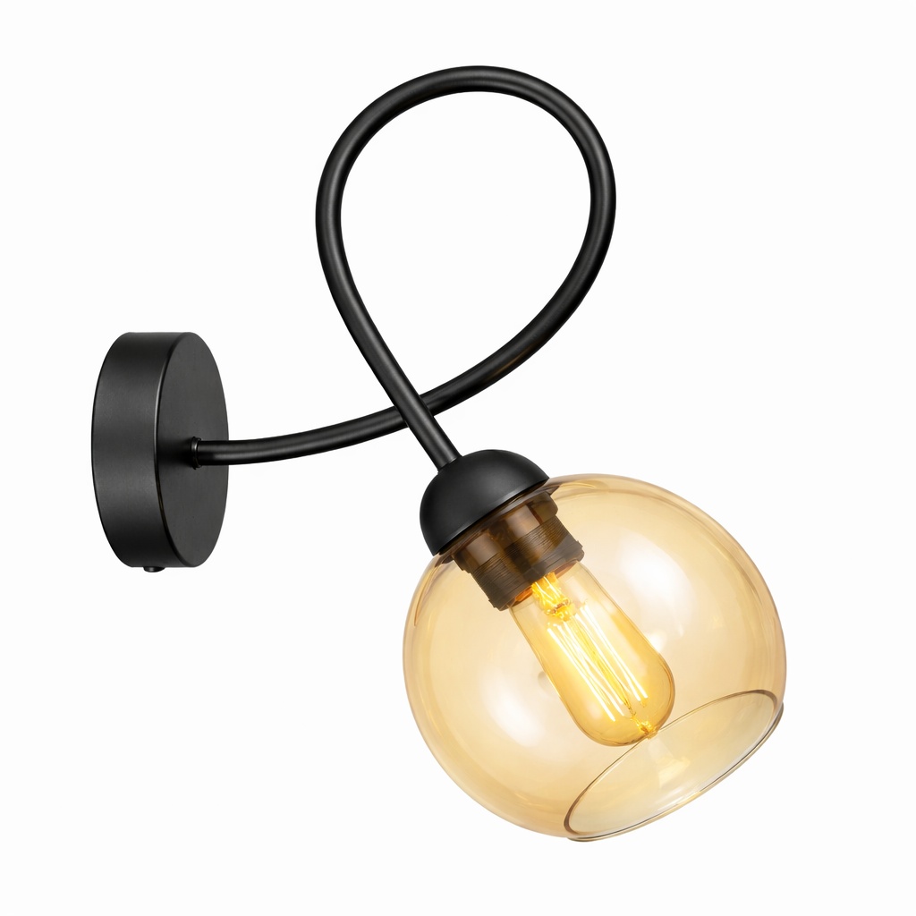 Wandleuchte 1xe27 Lyra Black/honey