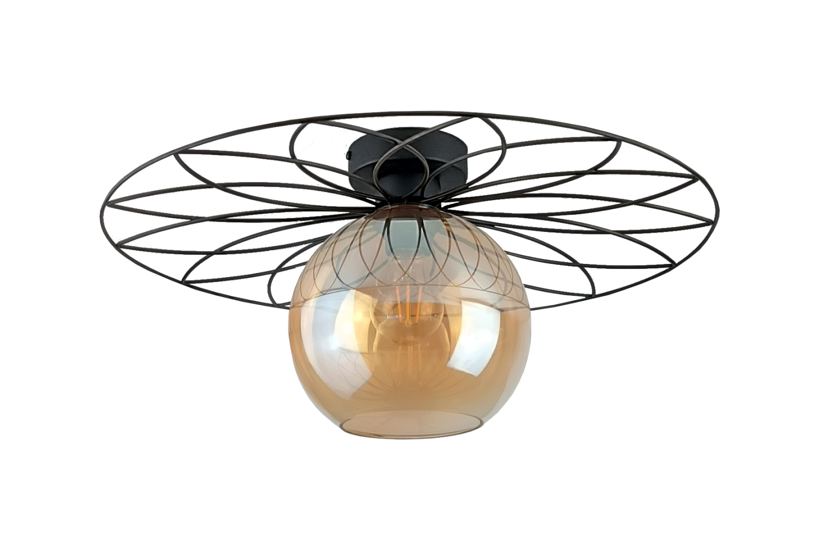 Deckenleuchte 1xe27 Fiesta Schwarz Bernstein Keter Lighting