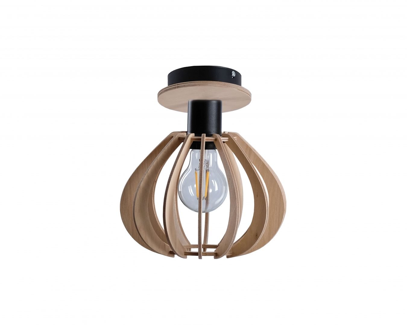 Deckenleuchte 1xe27 Nicoleta Natural And Schwarz 820 Keter Lighting
