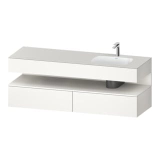 Duravit Einbauwaschtisch-Möbel-Set Qatego 160x50x60cm, Kon-WTU, B, B re, we matt