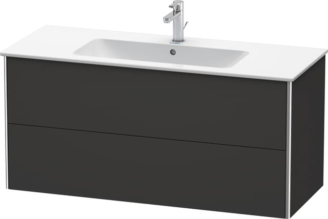 Duravit Waschtischunterschrank XSquare 121x47,8cm, graph matt, 2 Schubk., wandhängend