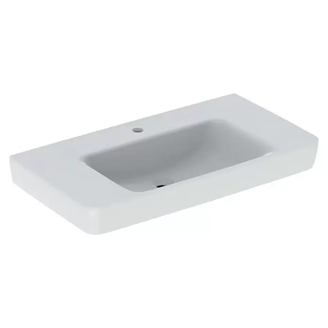 Geberit Waschtisch Renova Plan 90x48cm, HL mit., o. ÜL, Ablagefl., we.